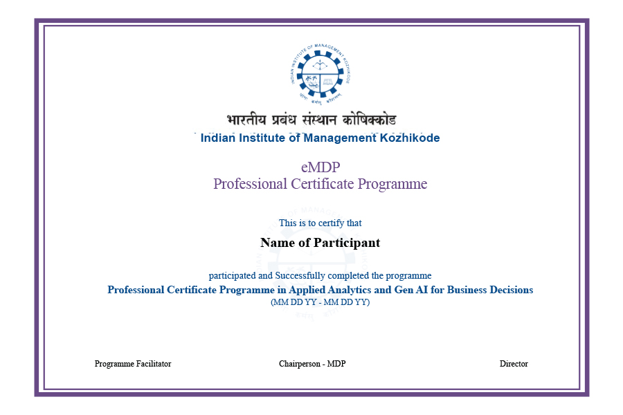 IIM Indore Certificate